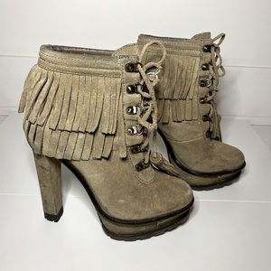 Brian Atwood fringe bootie